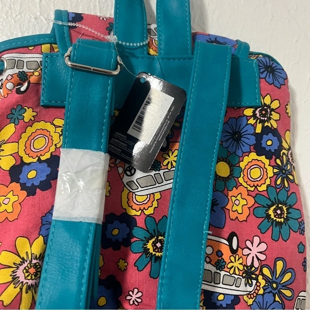 Trend Zone Floral Everyday Graphic Mini Backpack with Teal Accents NWT Casual